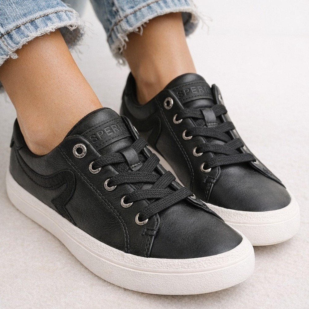 NEW Sperry‎ Women's Sandy LTT leather sneaker Black Size 7 M #909